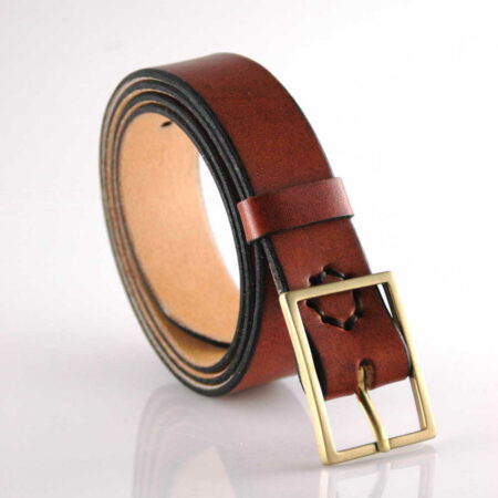 Ceinture en cuir naturel marron 3 cm "Alain"