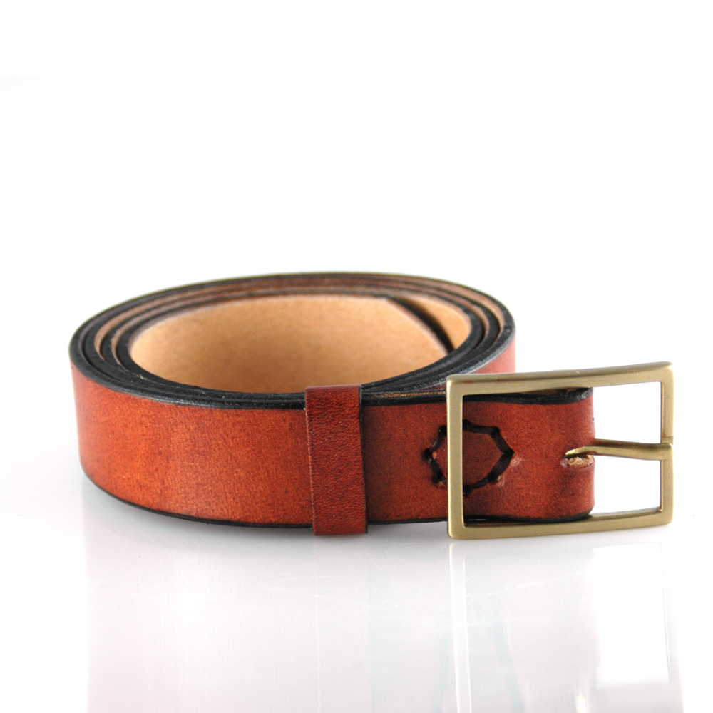 Ceinture en cuir naturel marron 3 cm "Alain"