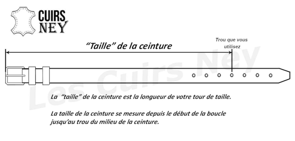 Ceinture 1-1 / 2 pour travailleur, cuir noir rainuré, grandeur de 28 à 42