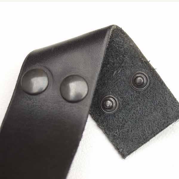 Sangle de ceinture noire 3,5 cm de large sans boucle à pression