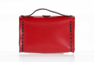 Porte monnaie en cuir rouge