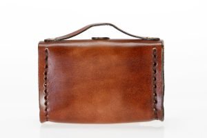 Porte-monnaie cuir naturel "cartable"