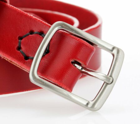 Ceinture en cuir rouge "Agathe"