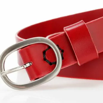 Ceinture rouge en cuir "Sophie"