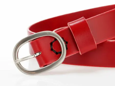 Ceinture rouge en cuir "Sophie"