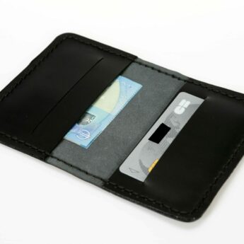 Porte cartes bancaires en cuir noir