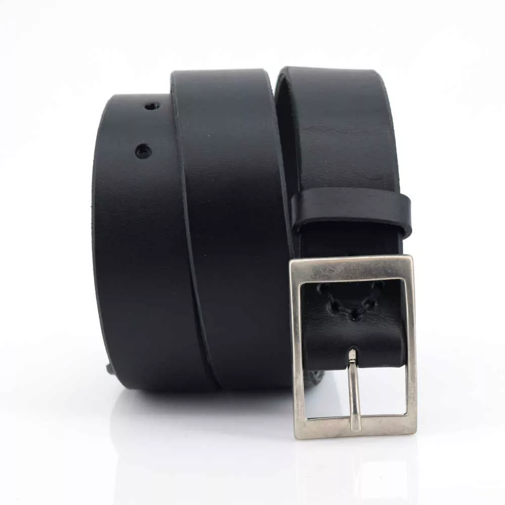 Ceinture noire en cuir "Franck"