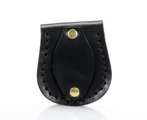Porte montre gousset en cuir noir