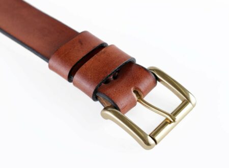 Ceinture marron en cuir "Rouleau"