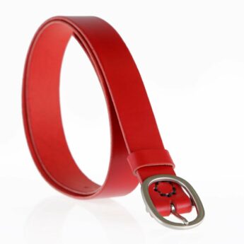 Ceinture rouge en cuir "Nathalie"