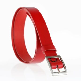 Ceinture rouge en cuir "Virginie"