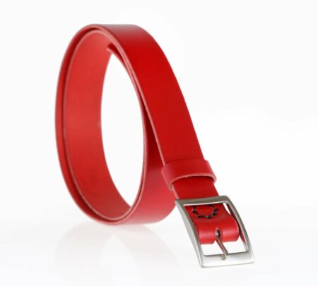 Ceinture rouge en cuir "Virginie"