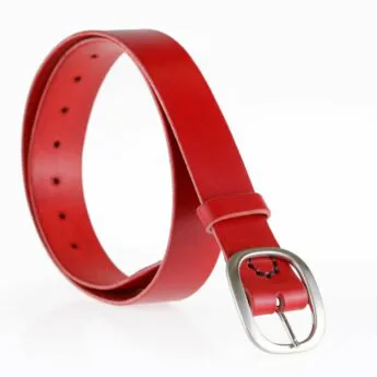 Ceinture ceinturon rouge en cuir "Claudine"