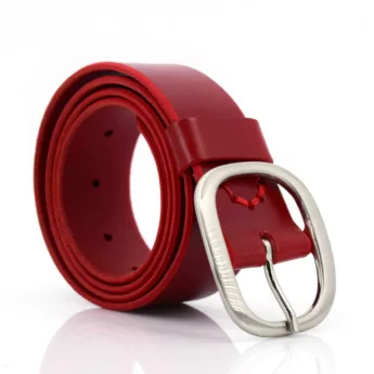 Ceinture ceinturon rouge en cuir "Claudine"