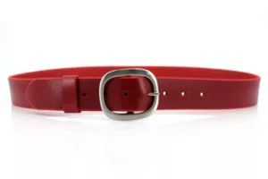 Ceinture ceinturon rouge en cuir "Claudine"