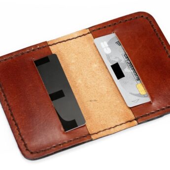 Etui cartes bancaires en cuir naturel