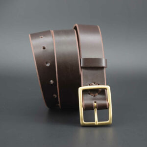 Ceinture en cuir marron chocolat "Stéphane"
