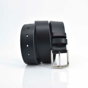 Ceinture en cuir noir "Léo"