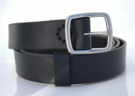 Ceinture en cuir noir "Mathieu"