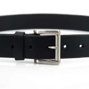 Ceinture noire en cuir "Rouleau"