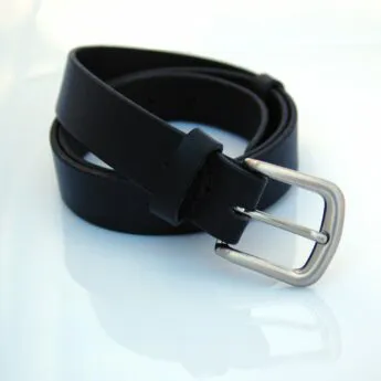 Ceinture en cuir noir "Patrice"