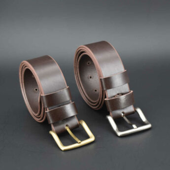 Ceinture large en cuir marron foncé "Nicolas"