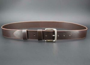 Ceinture large en cuir marron foncé "Nicolas"