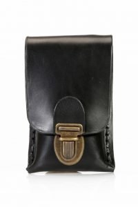 Etui à clés en cuir noir à mettre à la ceinture