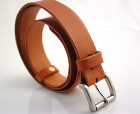 Ceinture en cuir cognac Rouleau