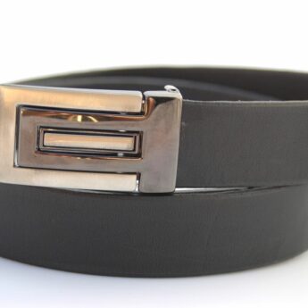 Ceinture noire en cuir avec boucle à griffe "Tom"
