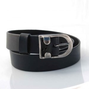 Ceinture en cuir noir "Oreille"