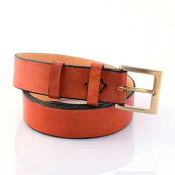 Ceinture en cuir naturel avec boucle en laiton "Jean-Pierre"