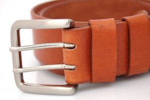 Ceinture en cuir cognac "Lucas" à double ardillon