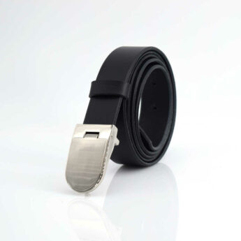 ceinture en cuir noir habillée "Adam"