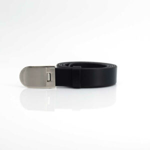 ceinture en cuir noir habillée "Adam"