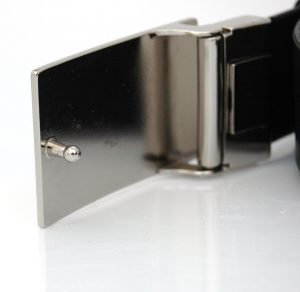 Ceinture en cuir noir habillée "Julien"