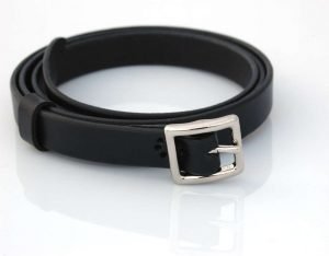 Ceinture noire fine en cuir "Coralie"