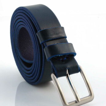 Ceinture en cuir bleu marine "Anaïs"