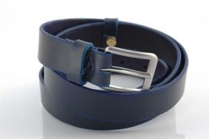 Ceinture en cuir bleu marine "Anaïs"