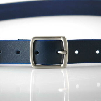 Ceinture en cuir bleu marine "Damien" largeur 3 cm