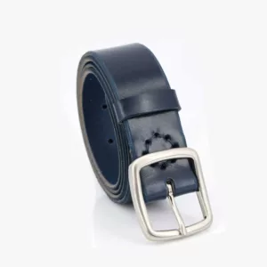 Ceinture en cuir bleu marine "Gabriel" - largeur 3,5 cm
