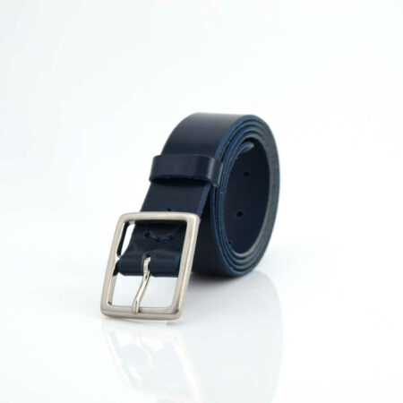 Ceinture en cuir bleu marine "Harry" - largeur 3,5 cm