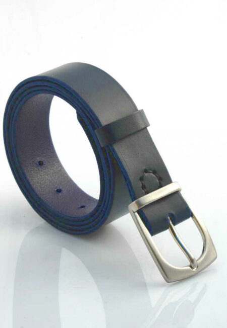 Ceinture en cuir bleu marine "Matt" - largeur 3,5 cm