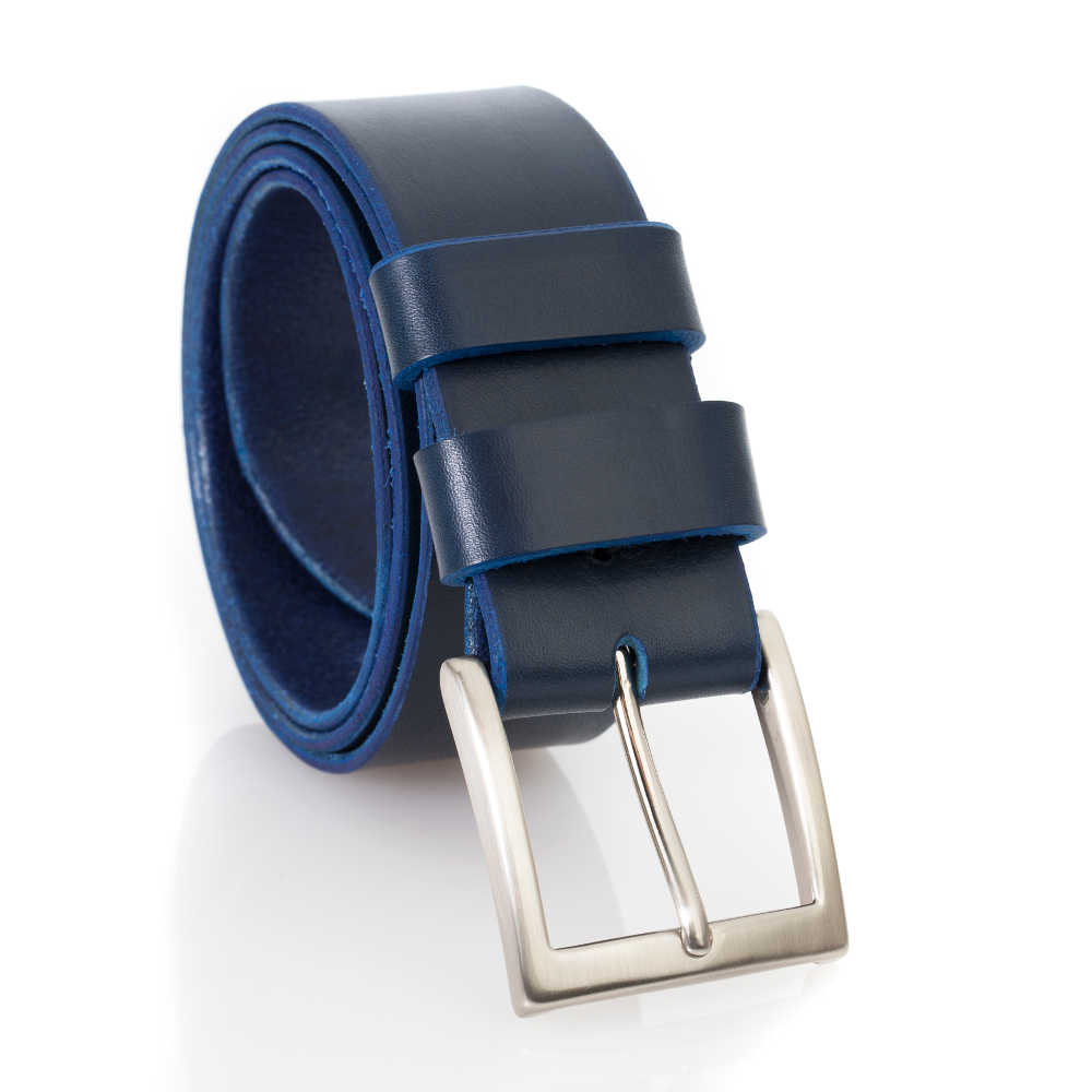 Grande Ceinture Cuir Fleurie – Bleu Et Blanc – Sur Mesure – Tailored Sportsman