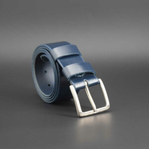 Ceinture ceinturon cuir bleu marine "Irène"