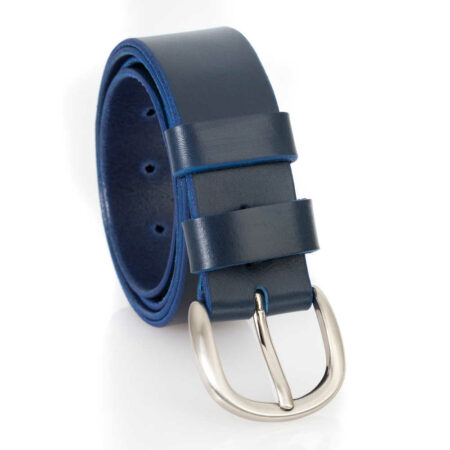 Ceinture - Ceinturon en cuir bleu marine "Adèle" 4 cm