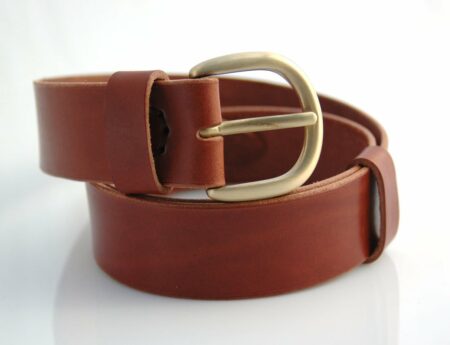 ceinture en cuir marron fauve "Eric"