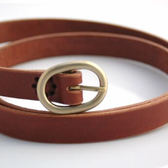 Ceinture en cuir 2 cm "Julie" Marron fauve