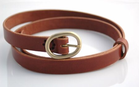 Ceinture en cuir 2 cm "Julie" Marron fauve