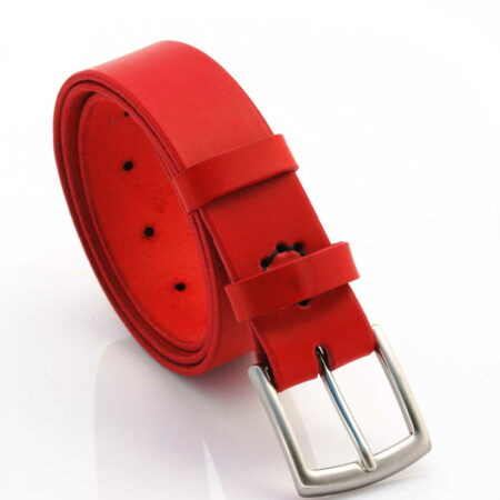 Ceinture en cuir rouge "Ambre" - 3,5 cm de largeur